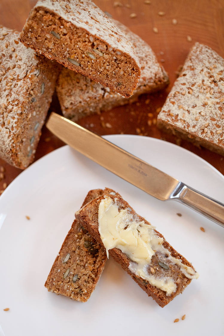 Speedy Seedy No-Grain Soda Bread is delicious served simply with lashings of organic butter.