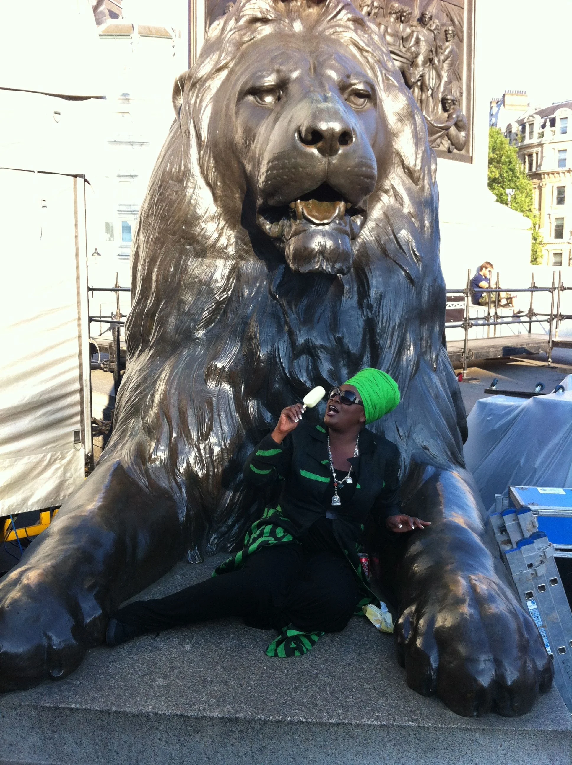 JF And Trafalgar Square Lion.jpg