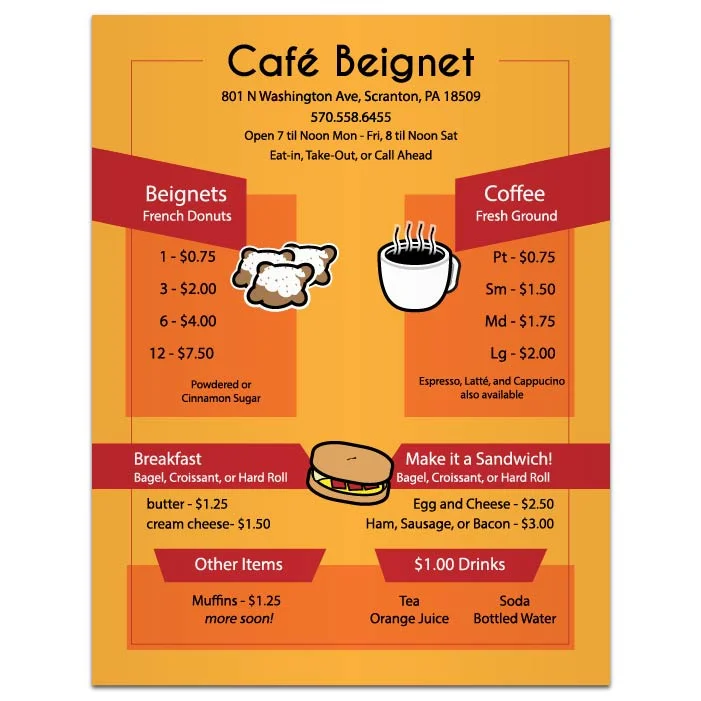 Café Beignet Menu