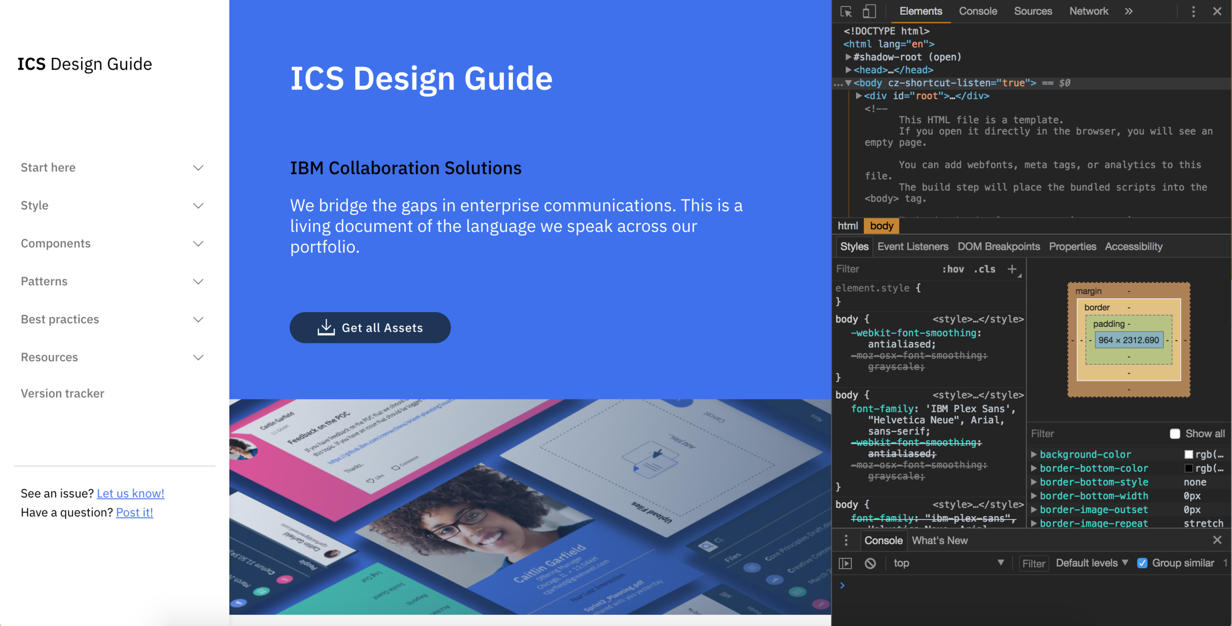The framework for the current design site with our updated content and navigation.