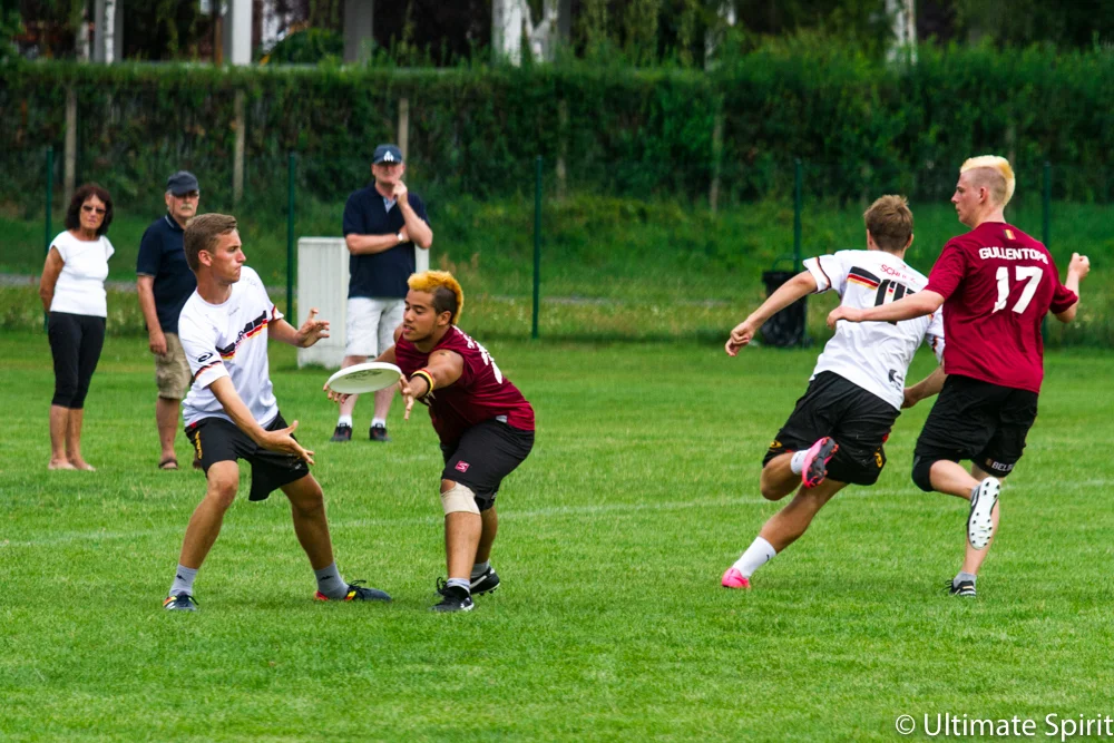 Andrew Delhaisse #25 (left) and Simon Gullentops #17 (right) during the game against Germany U20.