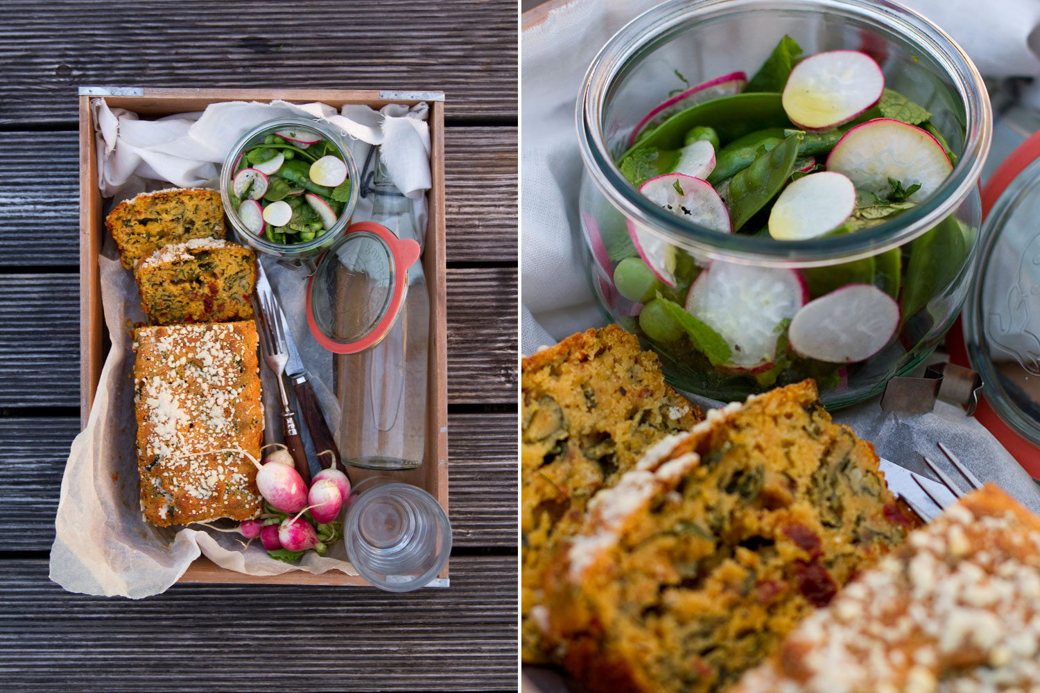 Grüner Gemüsesalat mit Apérobrot — nom-nom food studio