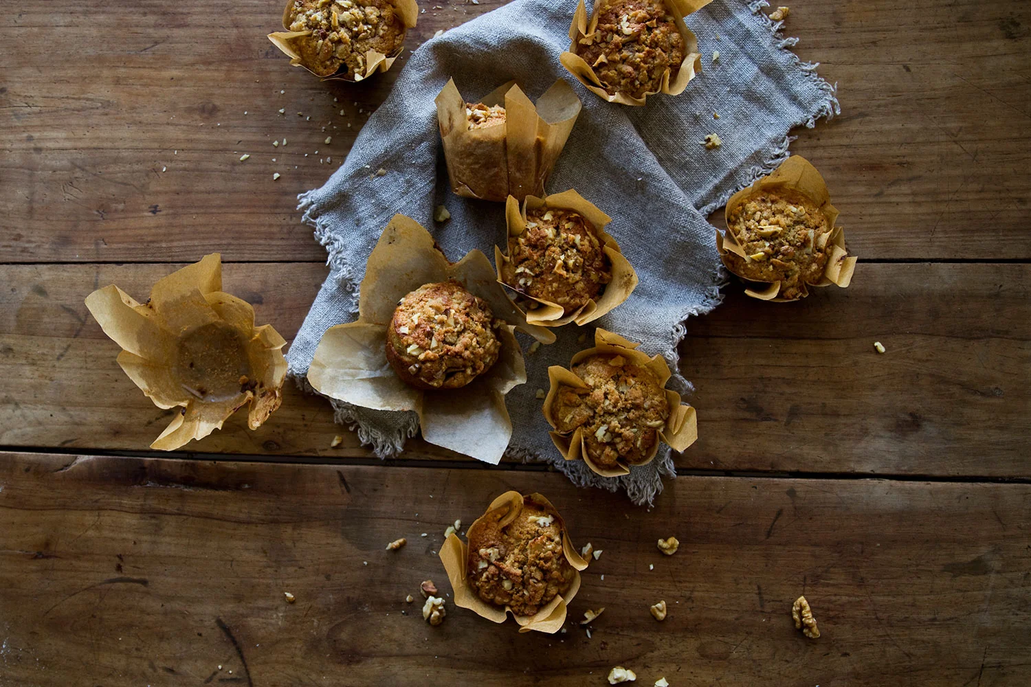 Kürbis Muffins mit Ahornsirup und Walnüssen