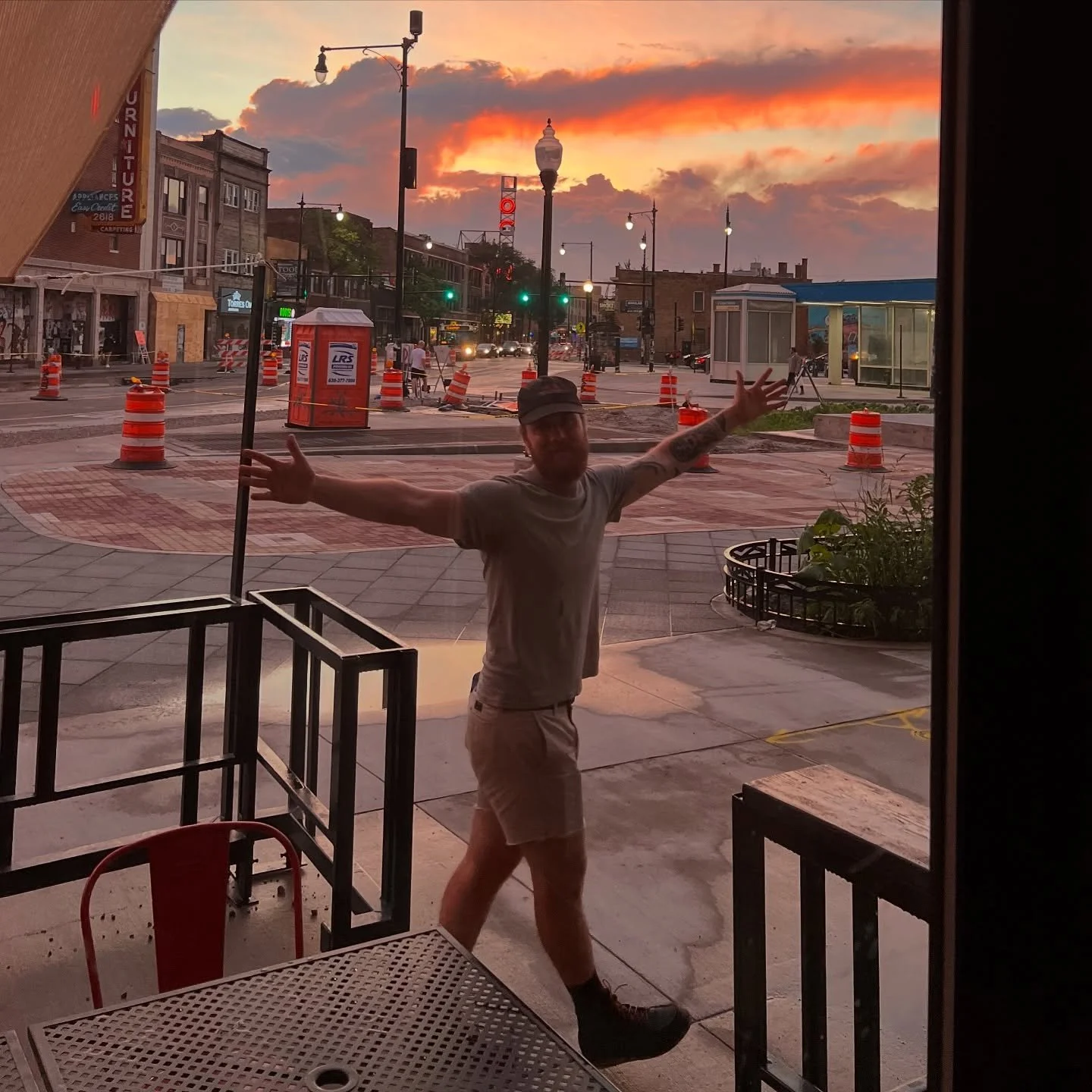 Patio sunsets 🥰 Have we mentioned we can&rsquo;t wait for construction to be finished? ⏰🫠