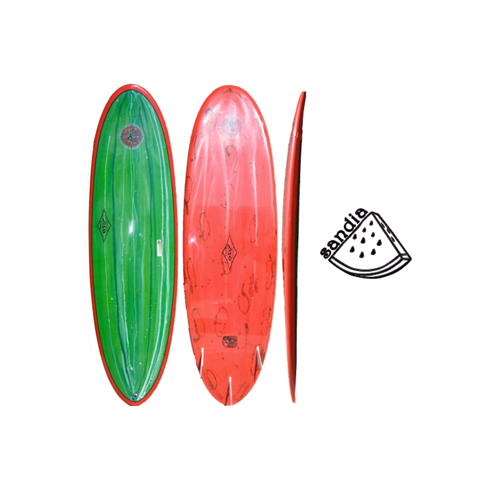 Green Watermelon Deck / Red with Black Acid Bottom