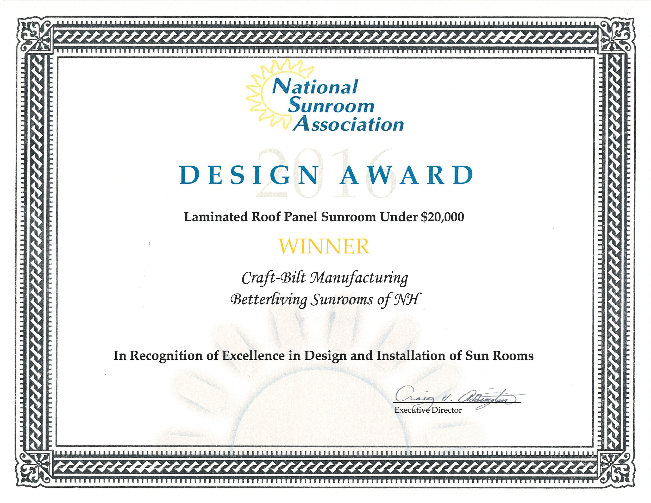 Betterliving Sunrooms of New Hampshire Design Awards #1
