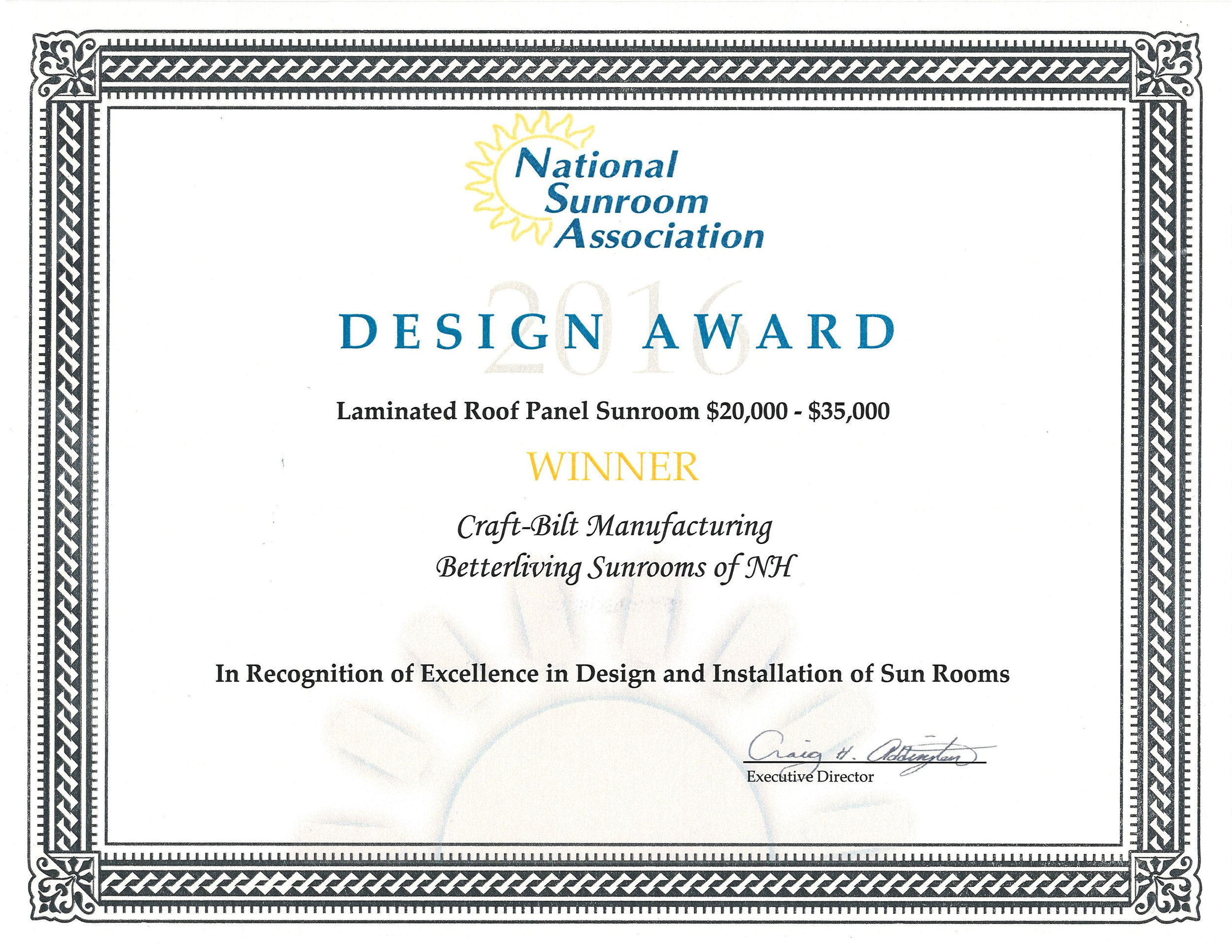 Betterliving Sunrooms of New Hampshire Design Awards #2