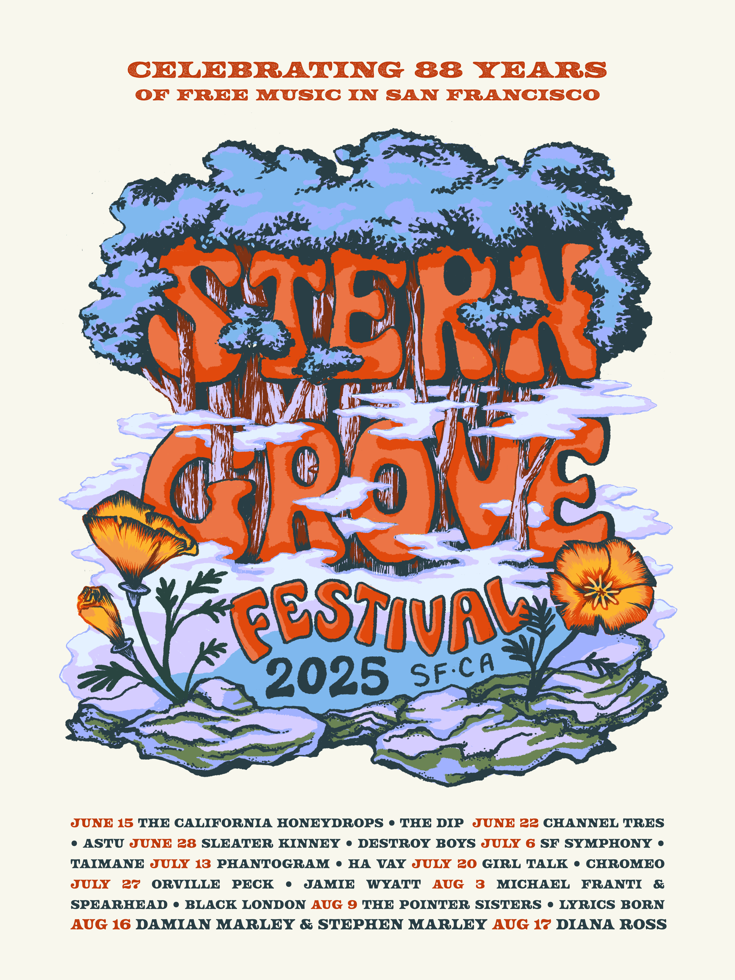 Stern Grove Festival Poster - 2025 
[Personal Project]