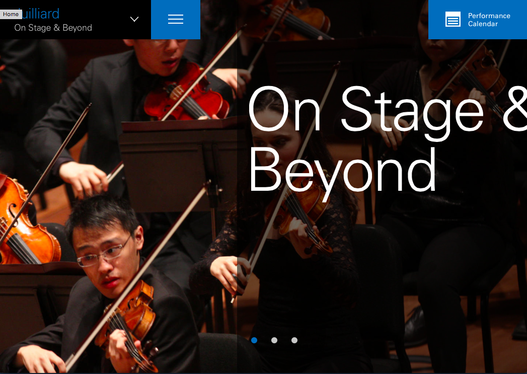 The Juilliard School "On Stage & Beyond" web section