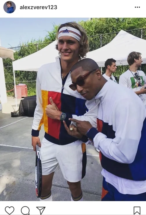4.) Alex Zverev wears the new adidas tennis collection from Pharell Williams