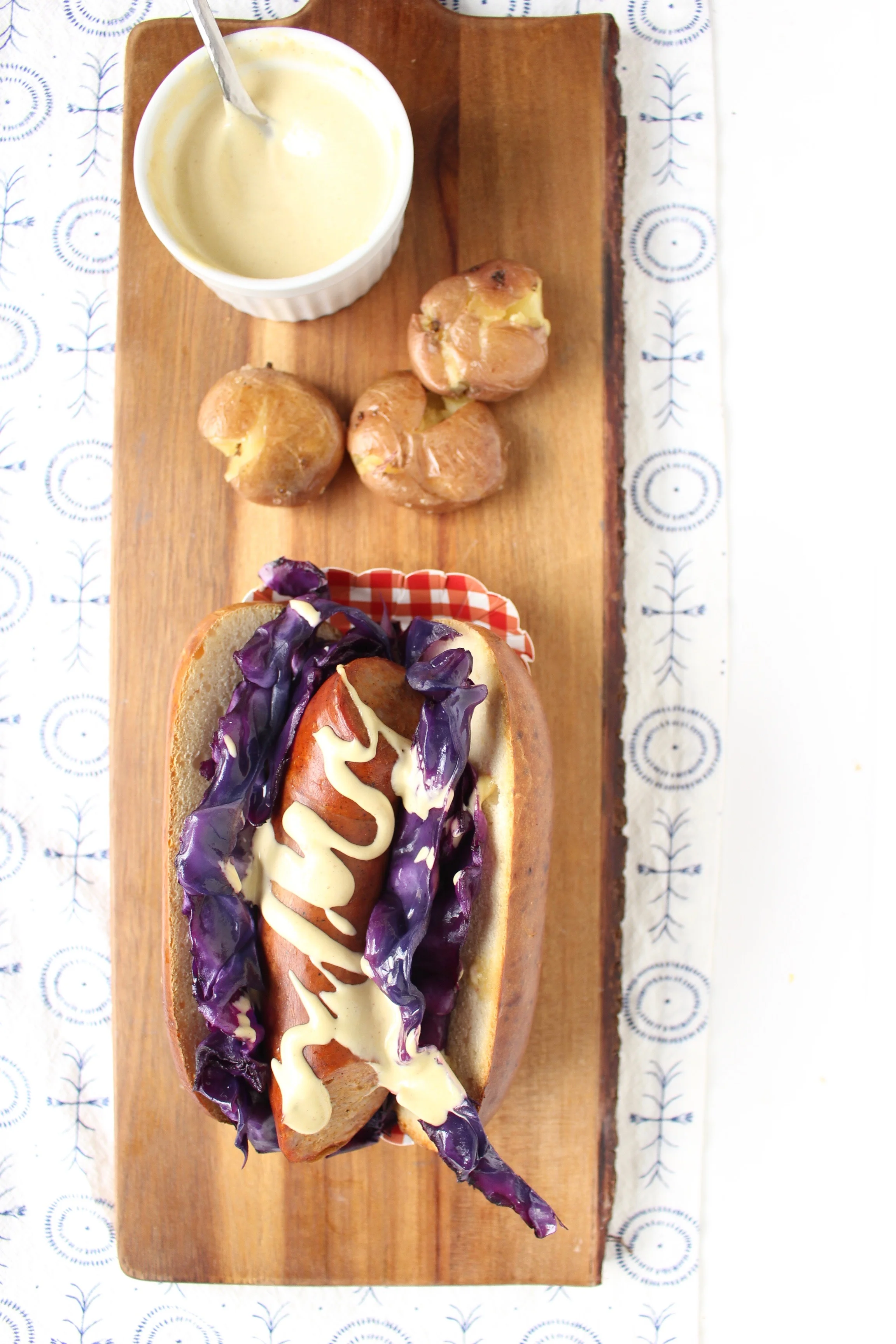 Sheet pan dinners are the best and easiest way to get dinner on the table and cleanup done quickly. #meandthemoose #sheetpandinner #purplecabbage #sausage #potatoes #Oktoberfest