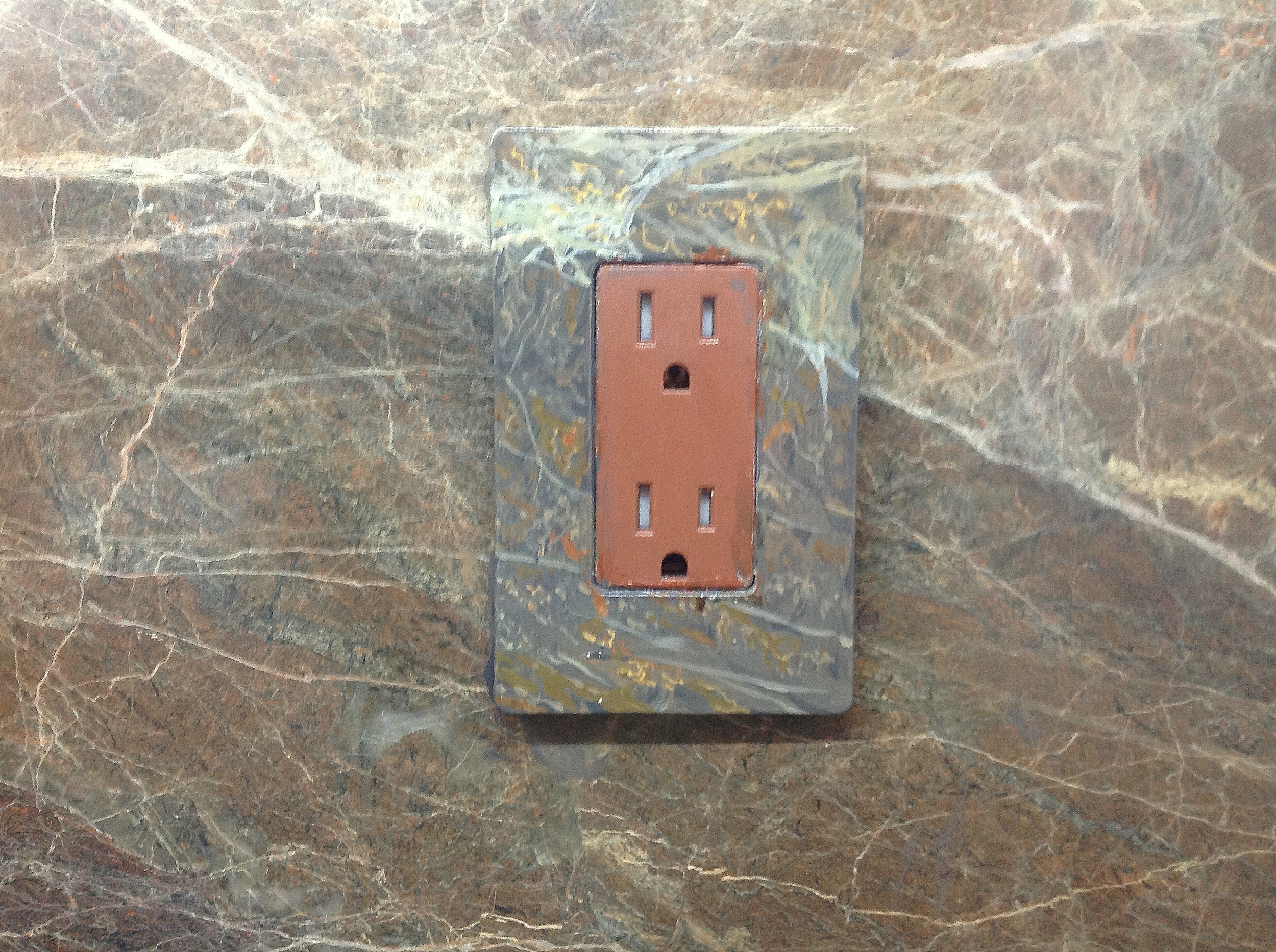Faux Marble Wall Outlet Plate