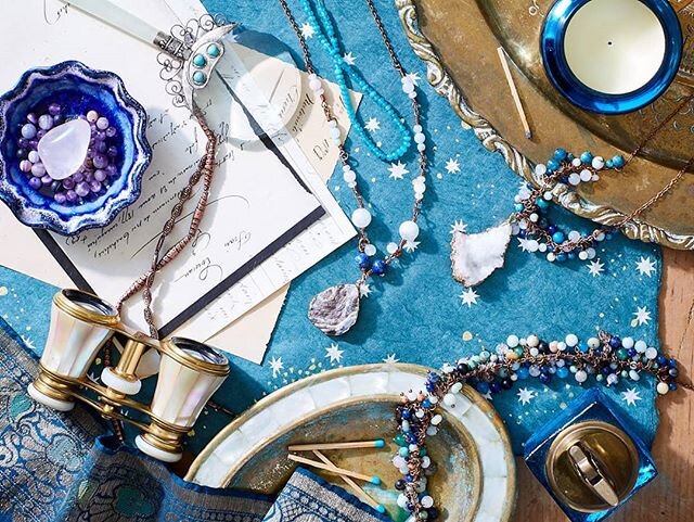 #flatlay Friday!  my friend @pamelawhite.art gorgeous jewelery, styled by me and shot by @adam_baker_photography .
.
.
#propstylist #dallasstylist #shophandmade #vintagestyle
