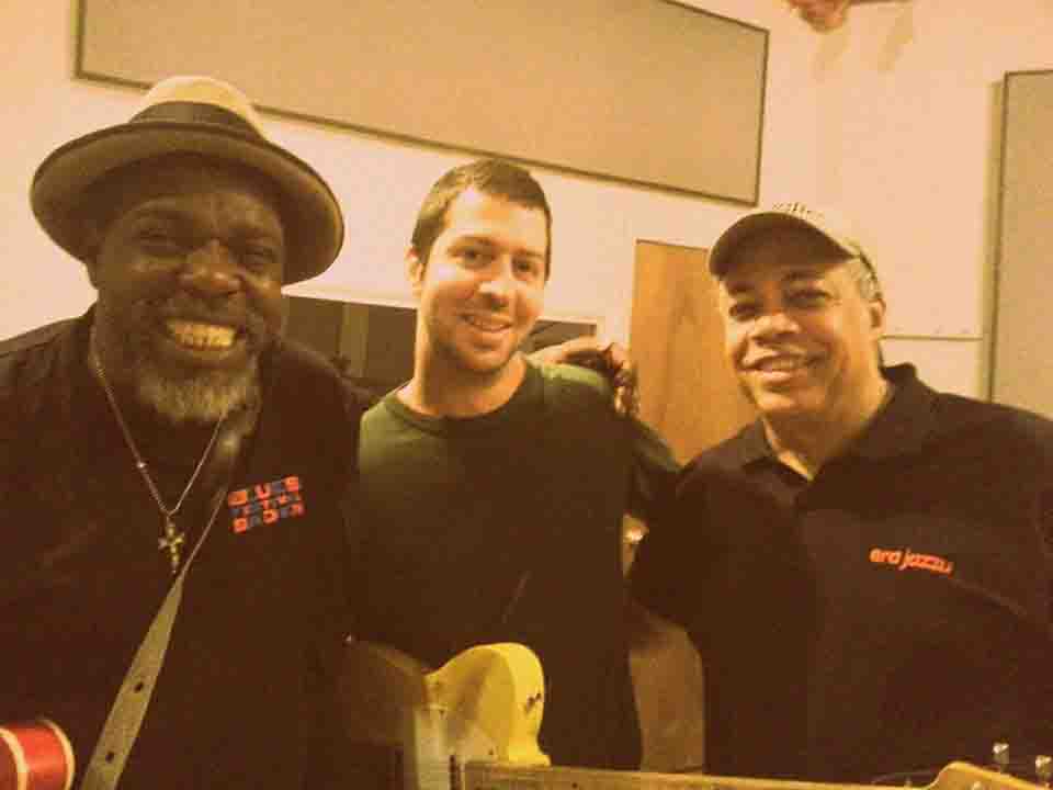 with Lurrie Bell and Billy Branch at Delmark Studios