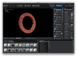 Extruding the individual objects and adding surfaces and textures. 