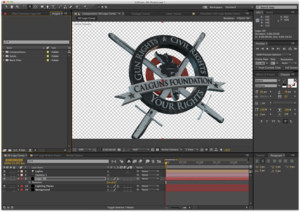 Composite version of the 3D logo. Ready for animation.