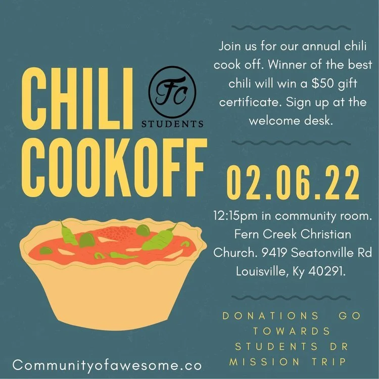 Chili Cook-off February 6th