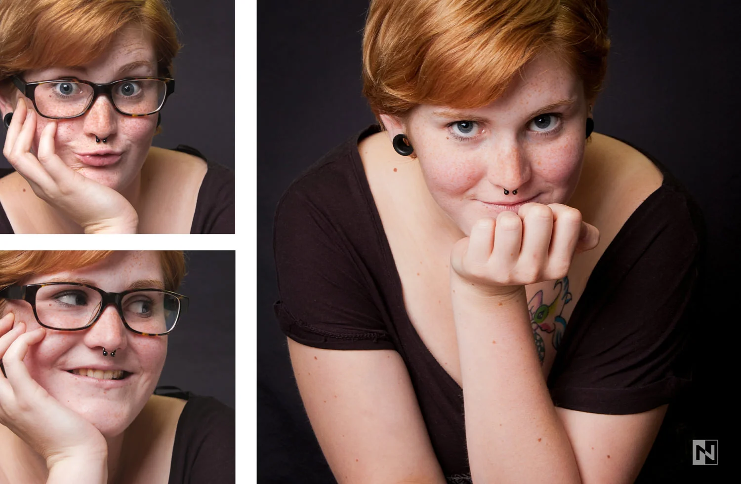 Charakteristische Portraits einer Grafikerin