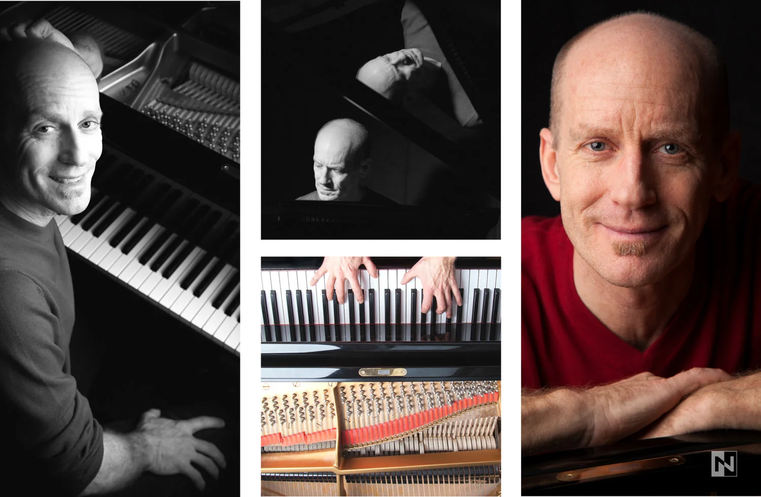 Stimmungsvolle Imageportraits eines Pianisten