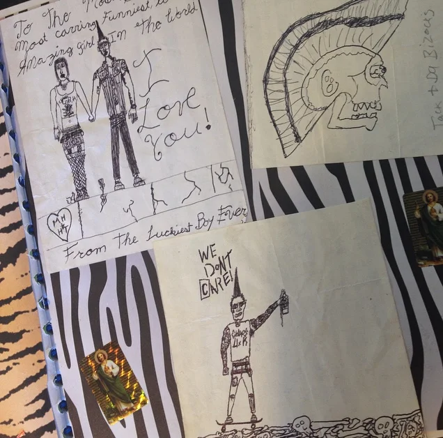 When it was innocent: He used to draw me pictures while working at his gas station job at the Chevron Station on Morro Rd. I spent whole summer days there, just hanging in the garage with him listening to The Damned.