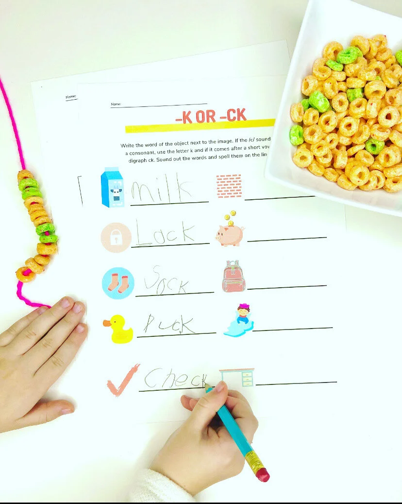 When to use K or CK at the end of a word? Enjoy Apple Jacks!