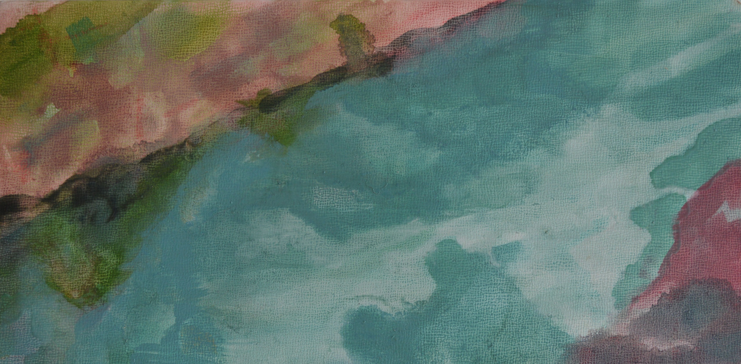   Retraction , Oil on Panel, 6 x 12", 2014 