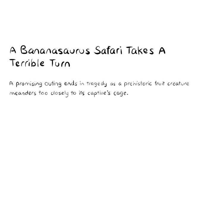 Banana-dinosaur-attacked-while-on-safari-from-monkey-in-cage-description-card-funny-cute-smart-nyc-digital-art-print-real-weird-art-by-joey-allgood.png