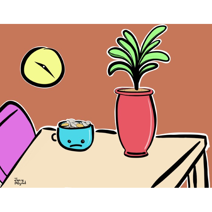 coffee-mug-struggles-with-new-role-after-being-turned-into-change-cup-funny-cute-smart-nyc-digital-art-print-real-weird-art-by-joey-allgood.png
