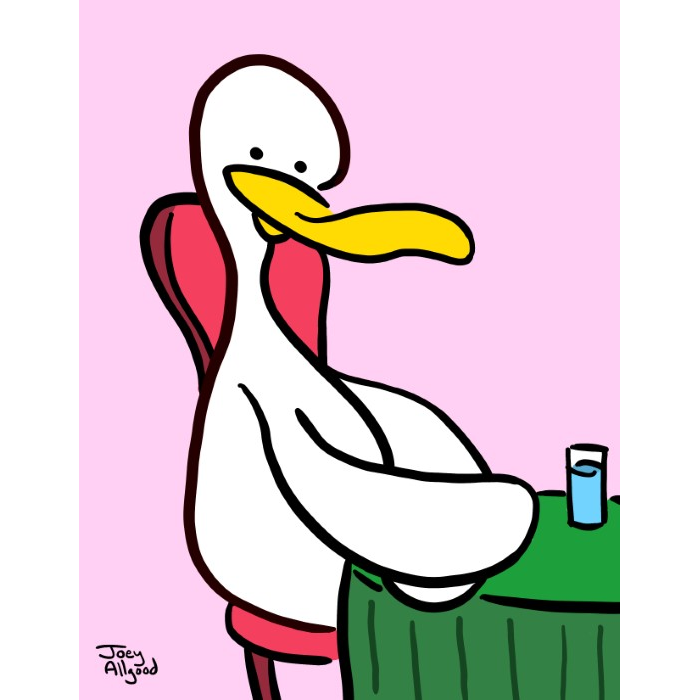 duck-sits-at-table-and-waits-patiently-for-complimentary-bread-without-ordering-food-funny-cute-smart-nyc-digital-art-print-real-weird-art-by-joey-allgood.png