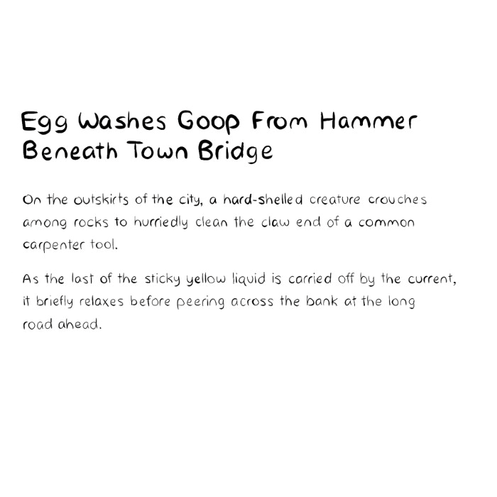 egg-washes-yolk-from-claw-end-of-hammer-under-stone-bridge-description-card-funny-cute-smart-nyc-digital-art-print-real-weird-art-by-joey-allgood.png