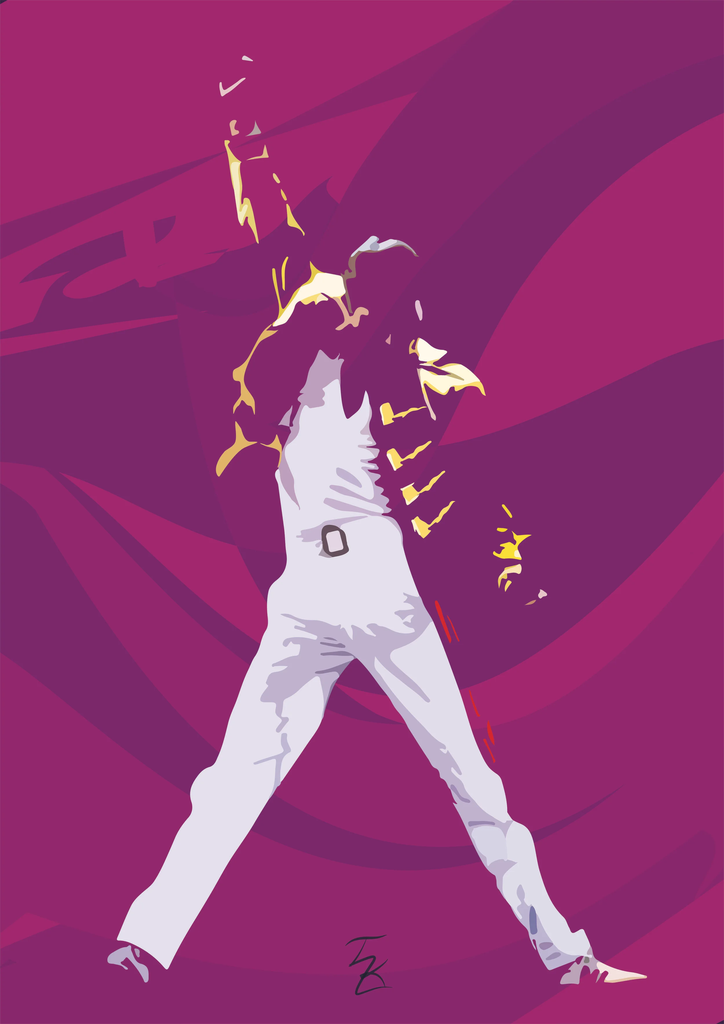 A variation of the Freddie Mercury poster above. A more colourful background and a larger Freddie.