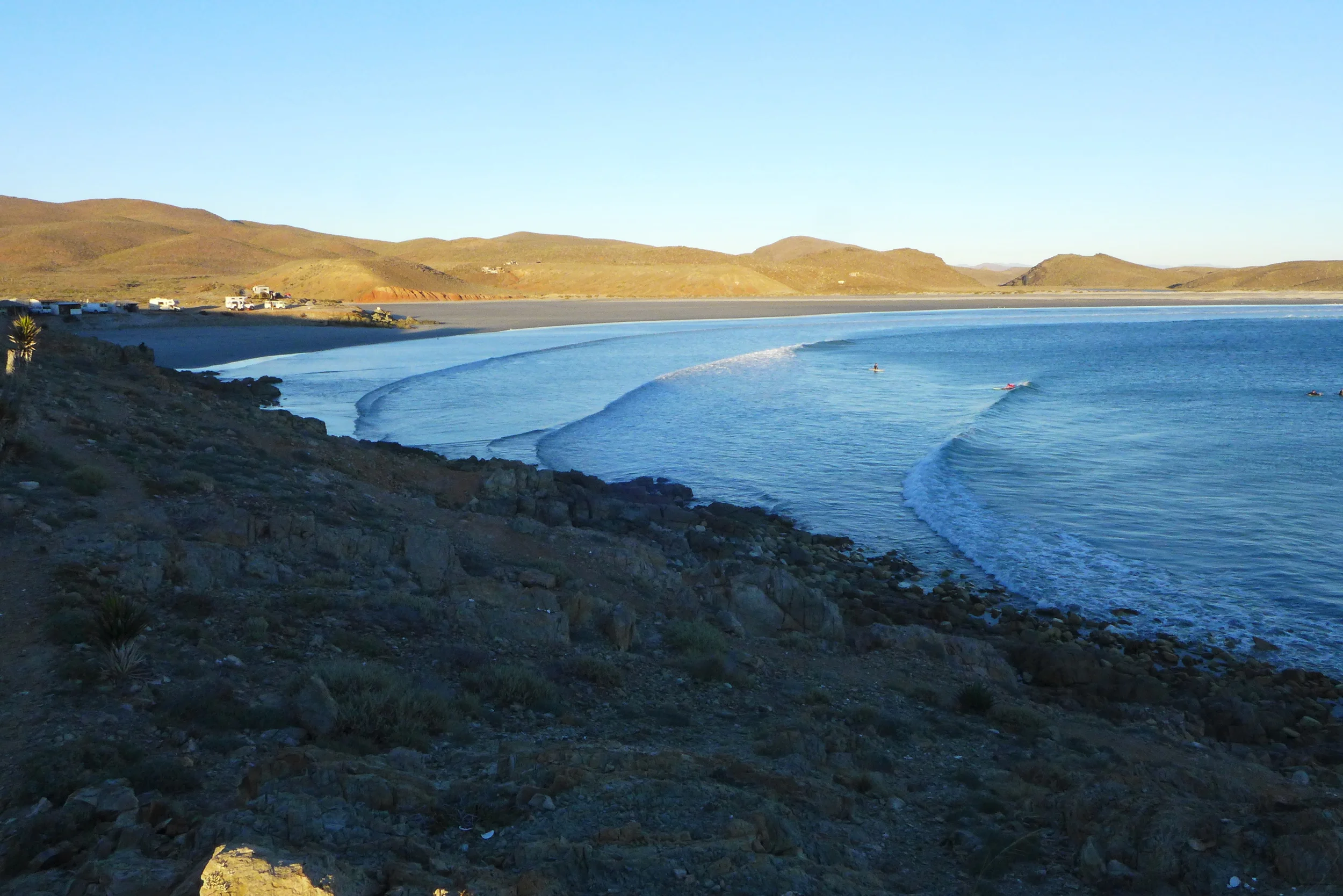 Waves wrapping into Alejandro's, sweet lil campsite on the top left.