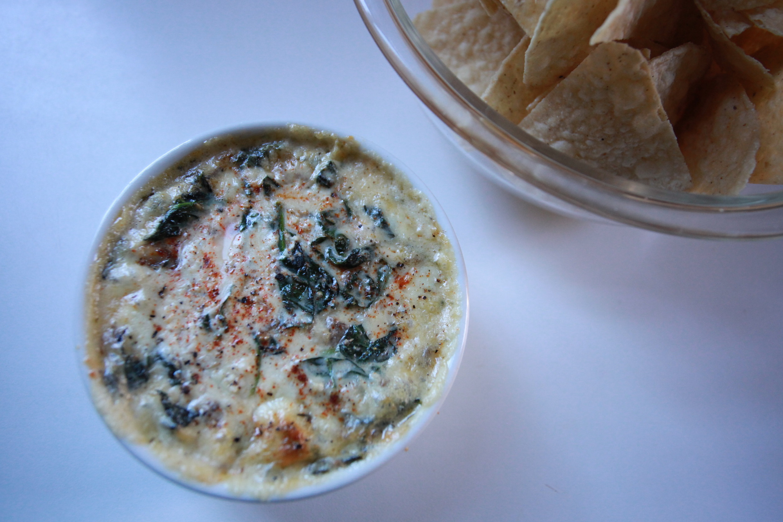 Ricotta + Spinach + kale + mushrooms + garlic dip