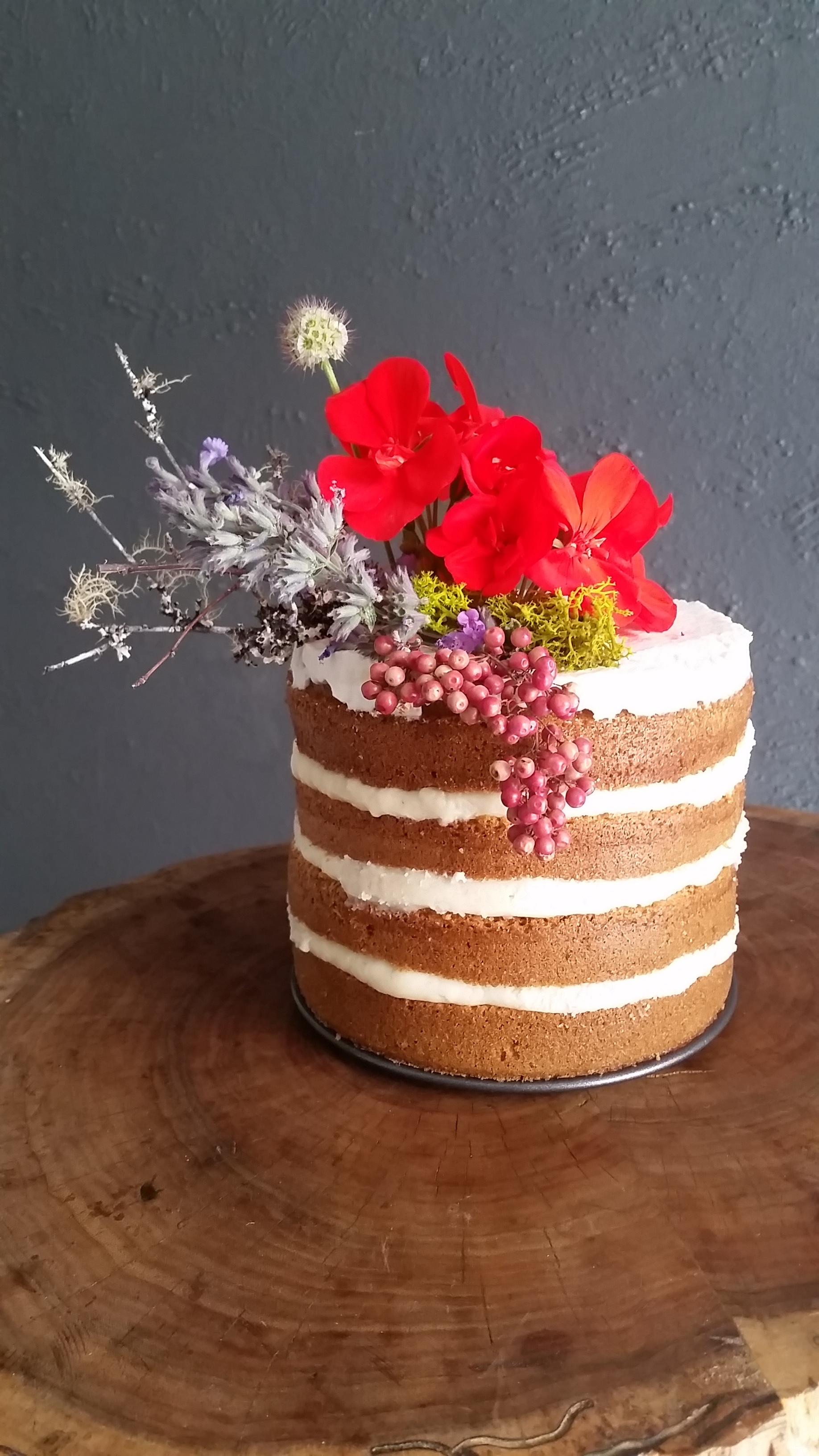 This was a practice cake. It had tequila in it and made me feel like I could take on Naked Cakes!