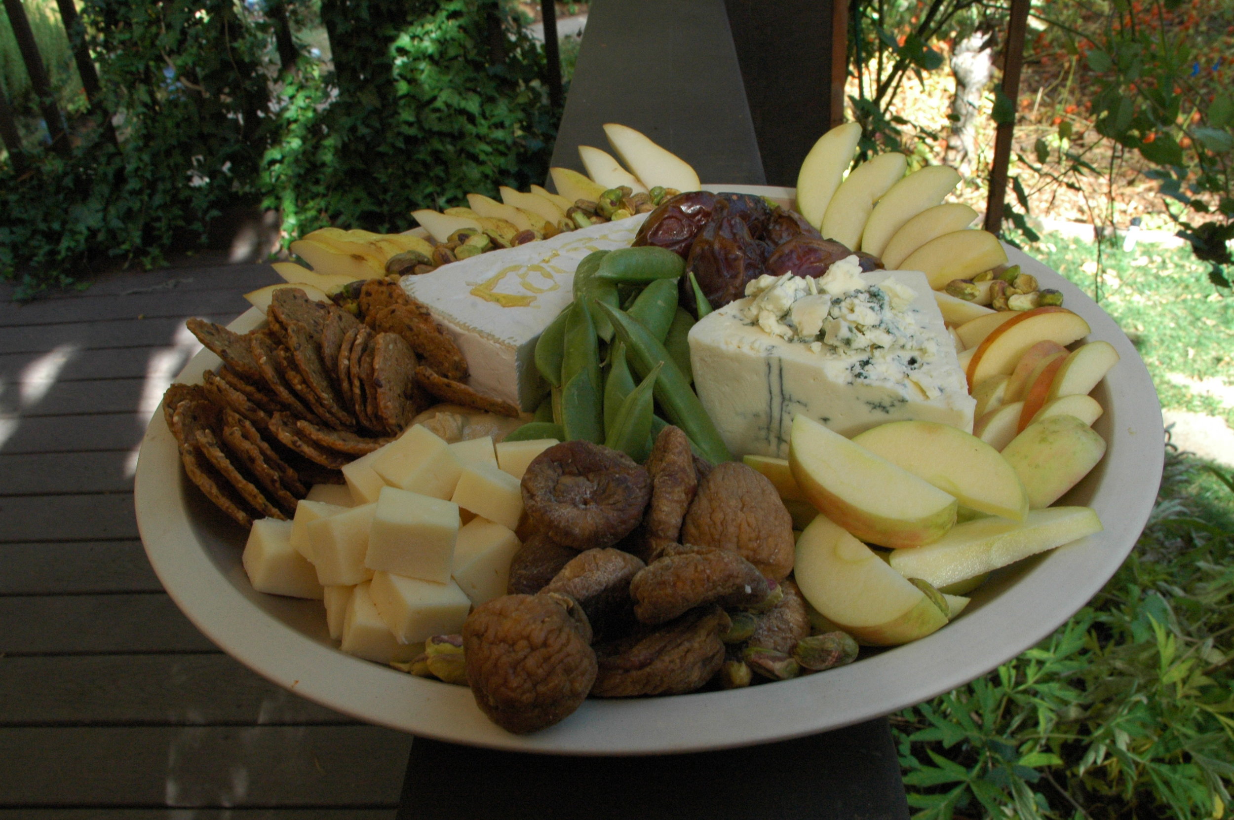 Abundant cheese platter, Saturday PM refreshment