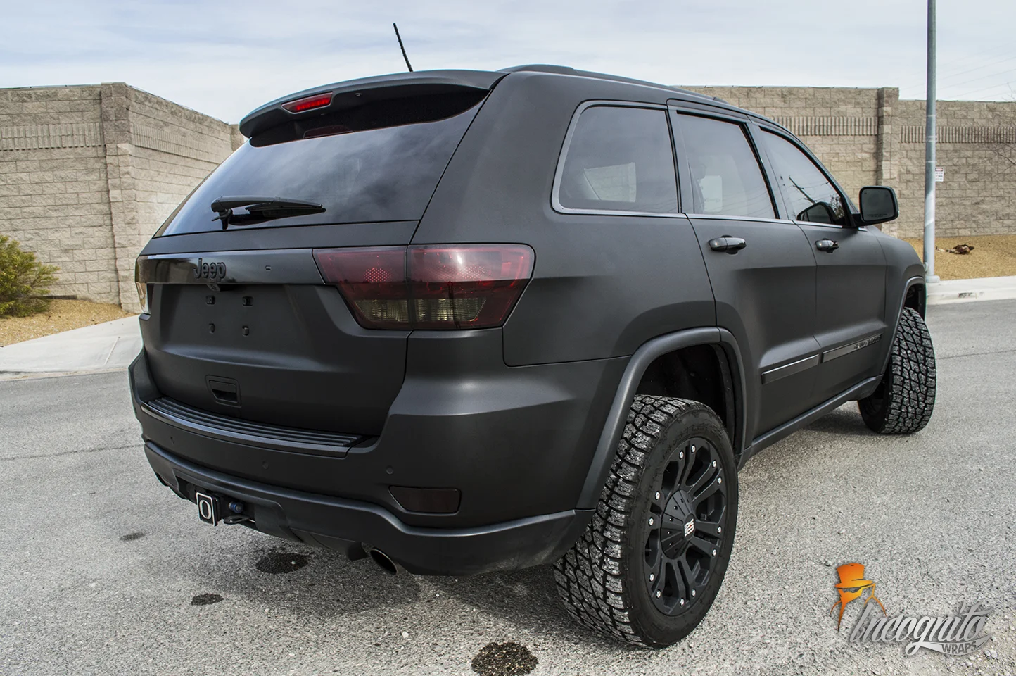 Jeep Grand Cherokee Matte Black with Chrome Delete — Incognito Wraps