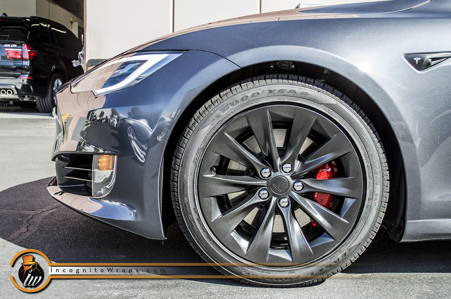 Tesla Model S - Brushed Black and Metallic Black — Incognito Wraps