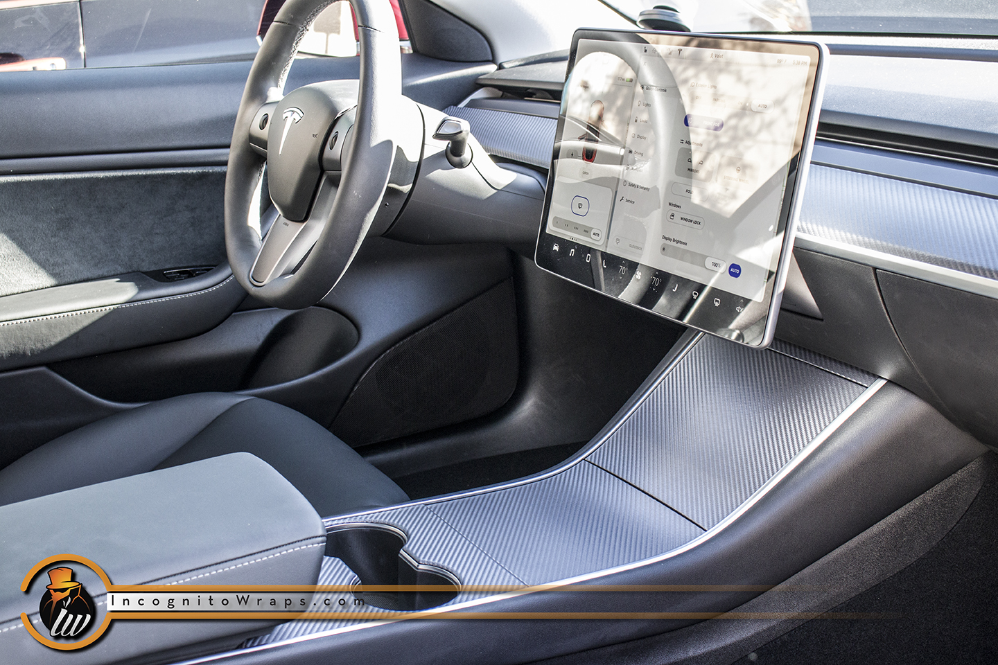 Tesla Model 3 Anthracite Carbon Interior Incognito Wraps