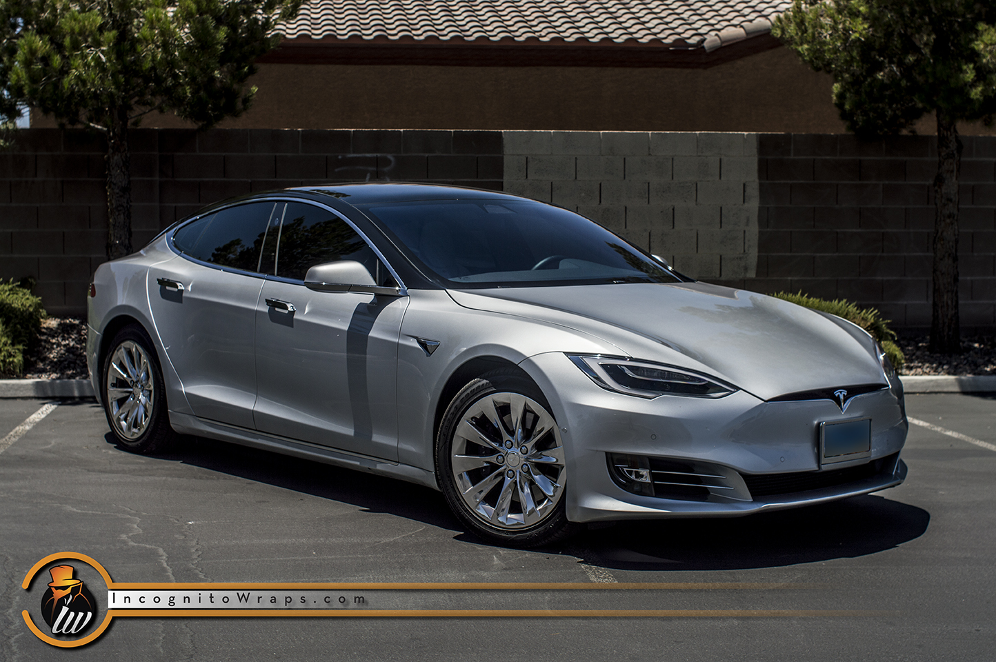 Tesla Model S - Black Top Chrome Rims — Incognito Wraps
