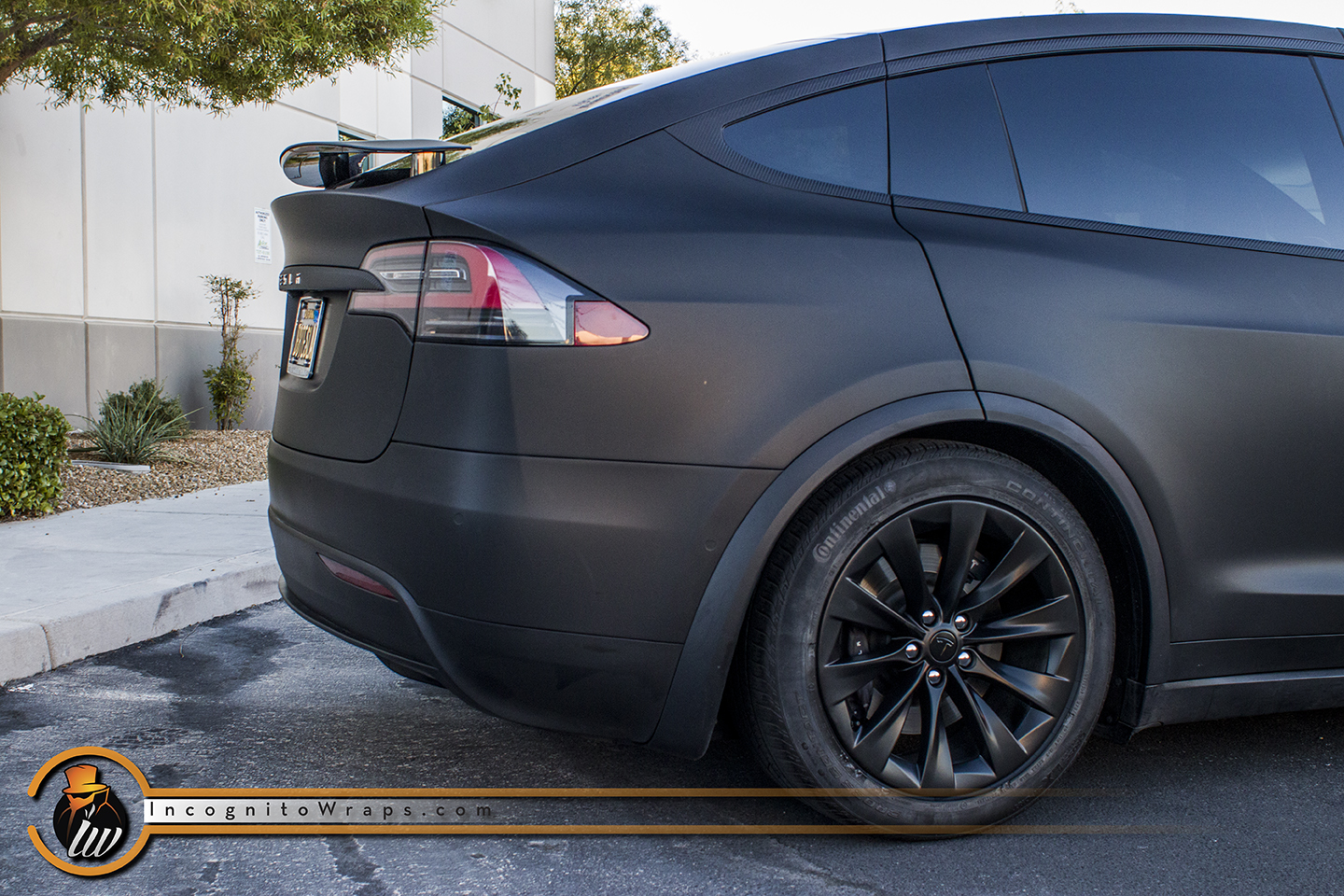 Tesla Model X - Matte Black with Carbon Fiber Chrome Delete