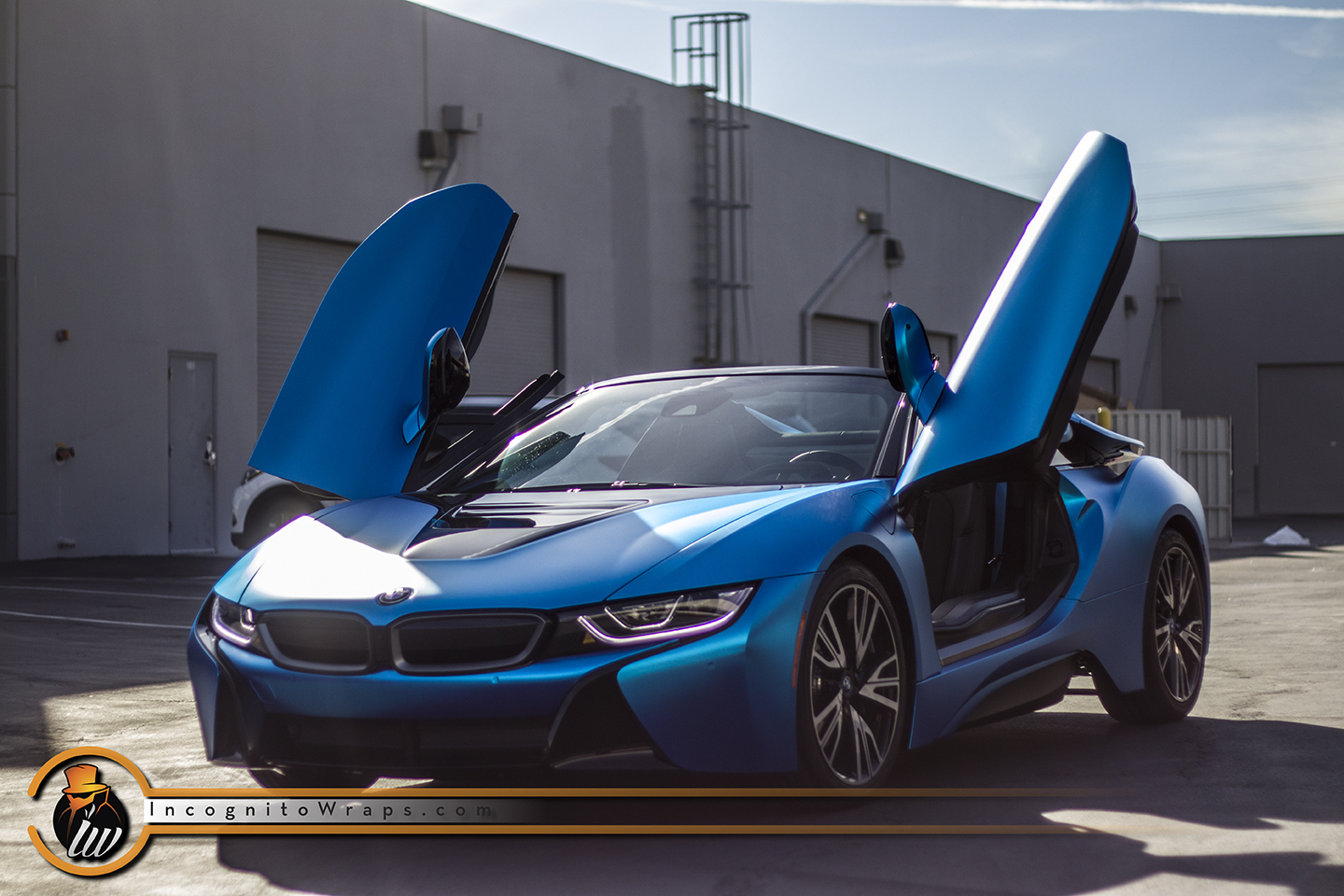 Bmw I8 - Satin Blue Chrome — Incognito Wraps