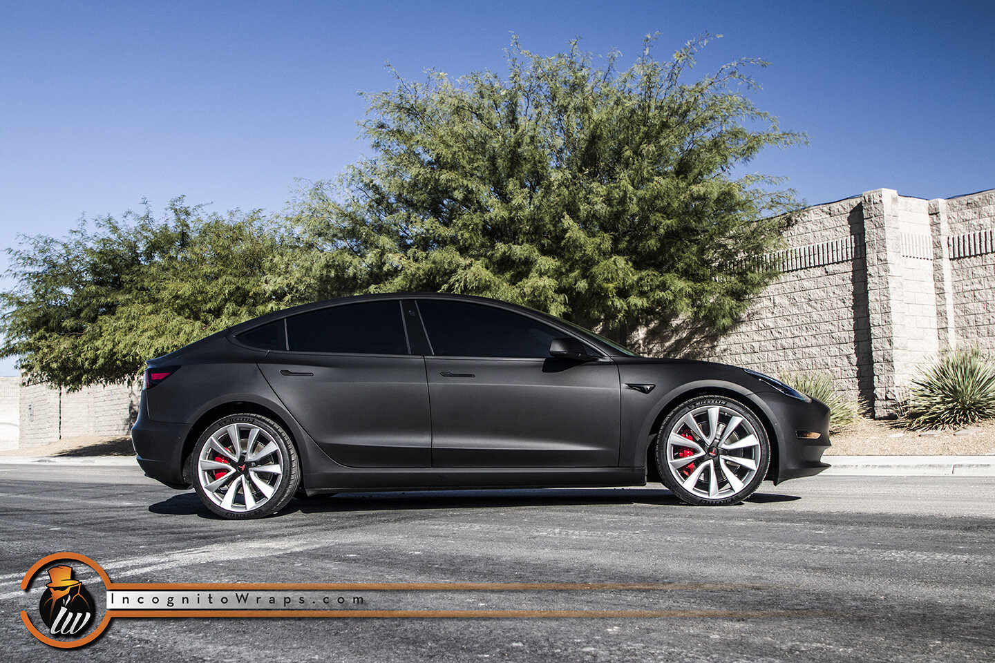 Tesla Model 3 Customized to look like the Matte Black Model 3 Prototype 