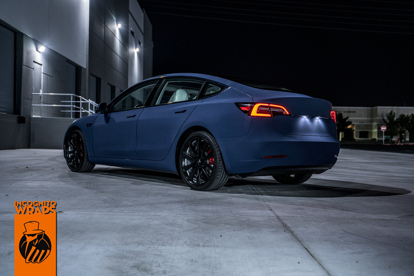 Tesla Model 3 Matte Metal Dark Blue Wrap