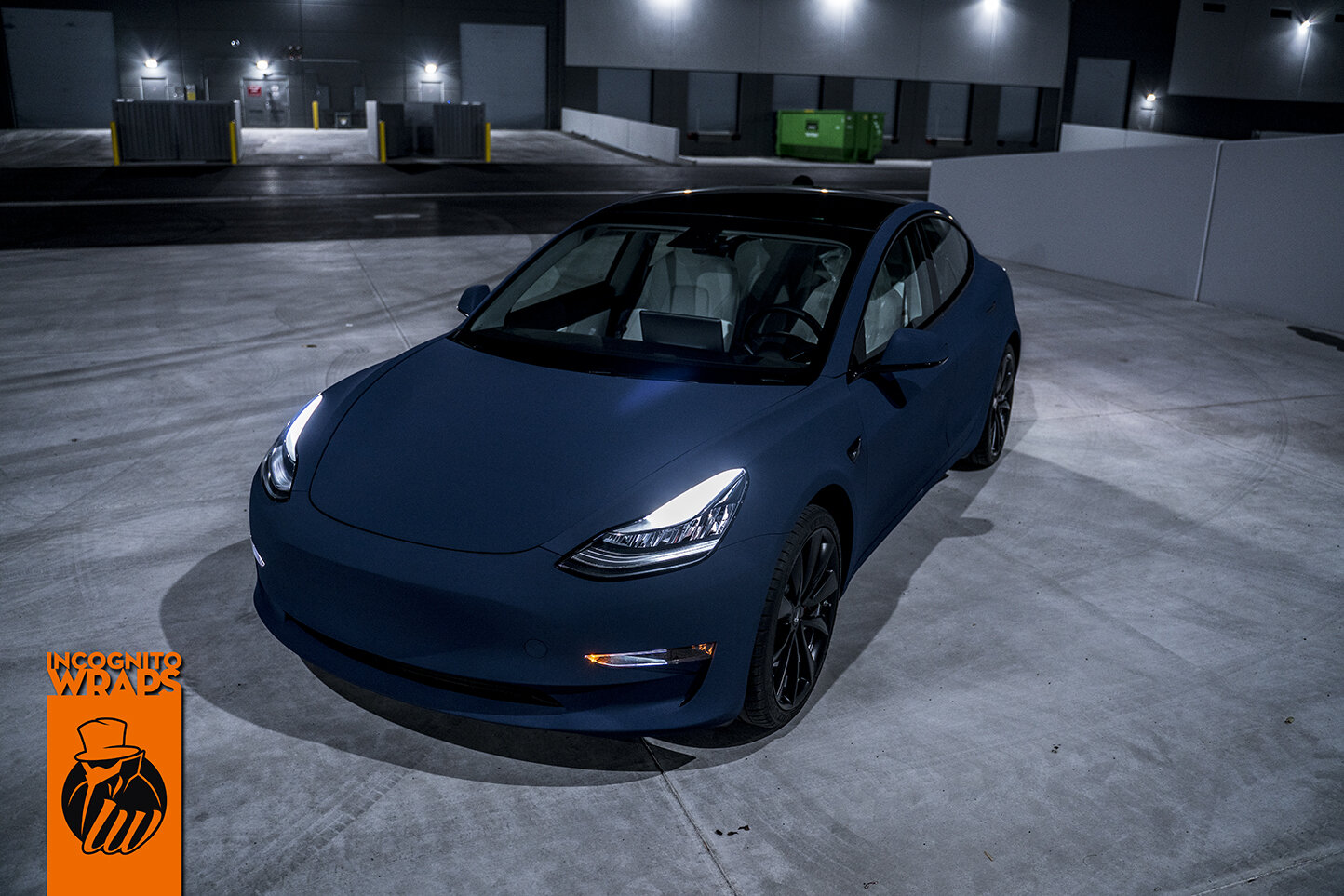 Tesla Model 3 Matte Metal Dark Blue Wrap
