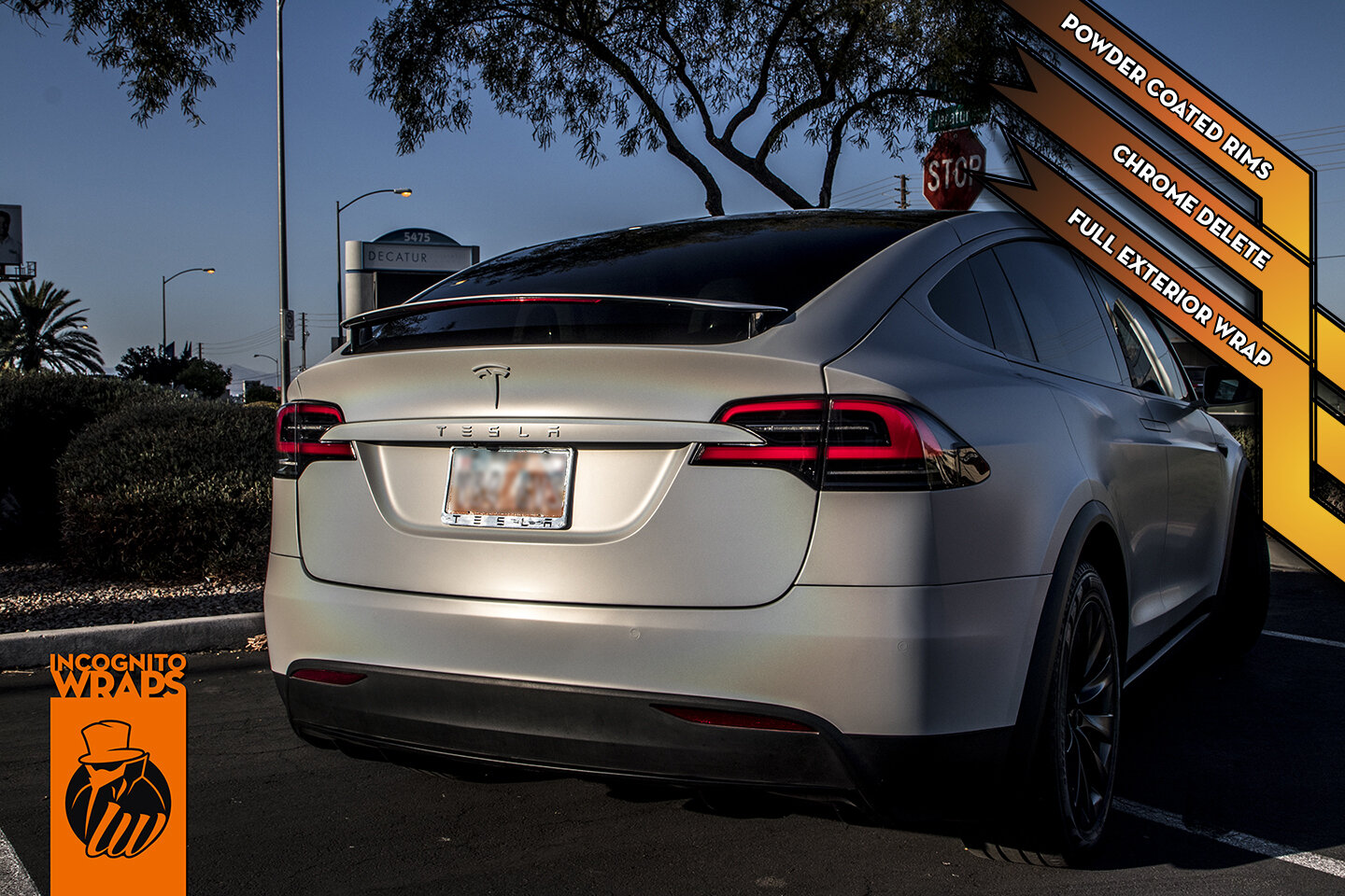 Tesla Model S Vinyl Wrapped Gloss Grey, Matte Black, 3M Satin Red