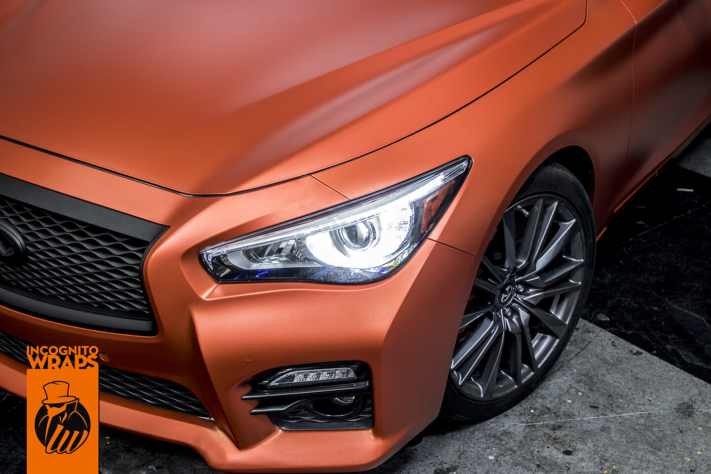 Infiniti Q60 - Matte Orange Iced Titanium