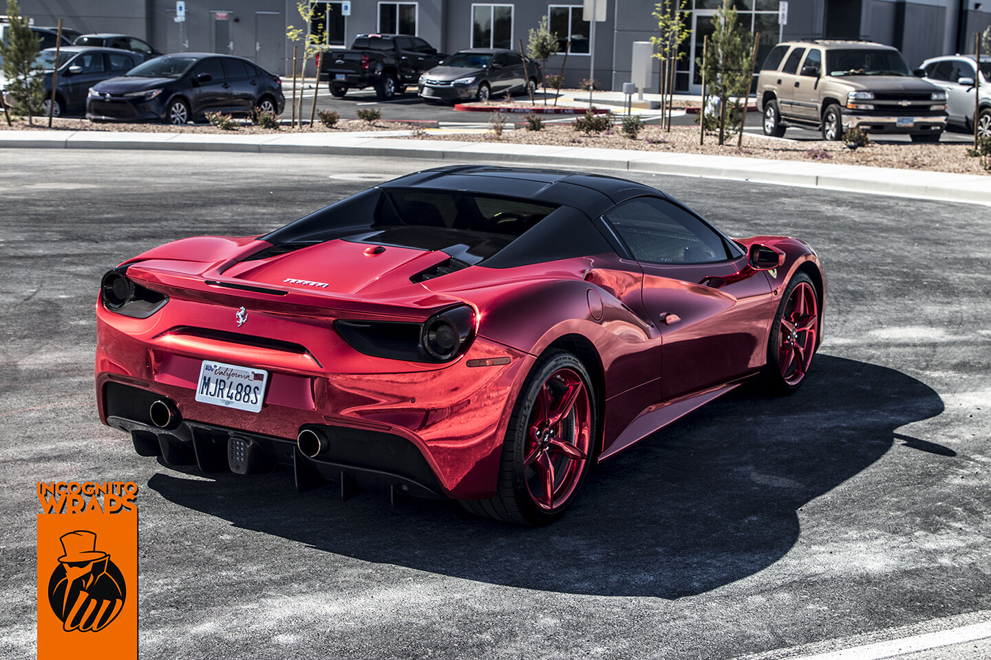 Ferrari 488 Spyder - Red Chrome with Rims