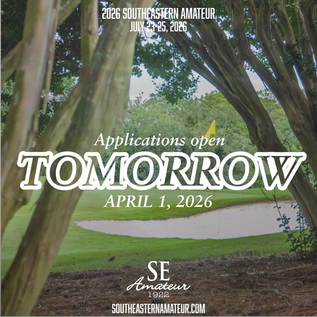 Get ready because tomorrow applications officially open for the 97th Southeastern Amateur! Applications will be available on our website at southeastern amateur.com