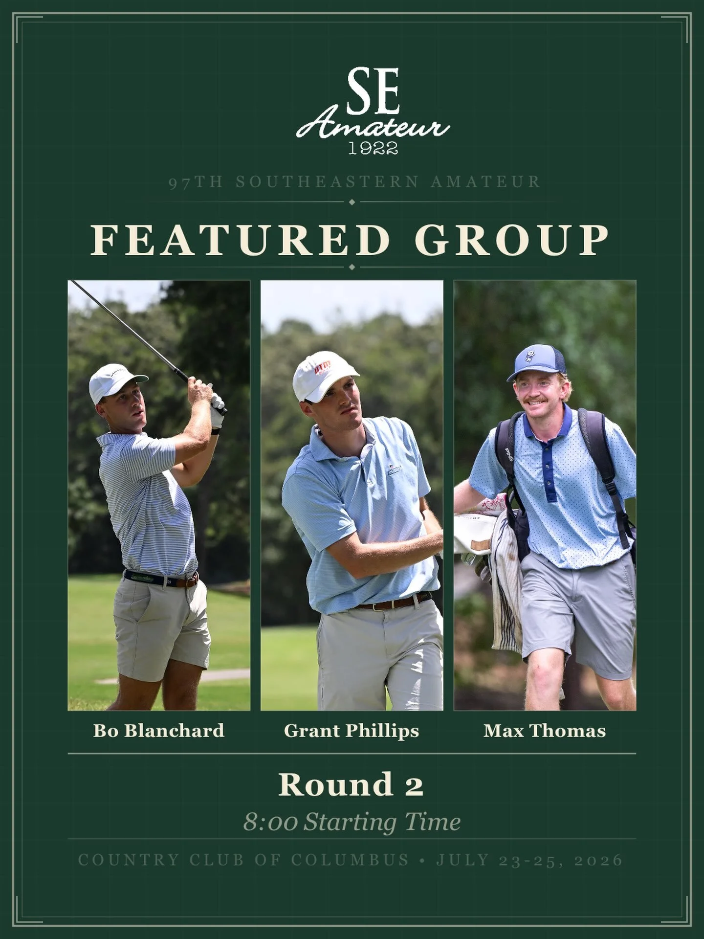 This morning&rsquo;s Featured Group is on the course. Stay tuned to all of the Round 2 action that will unfold today!