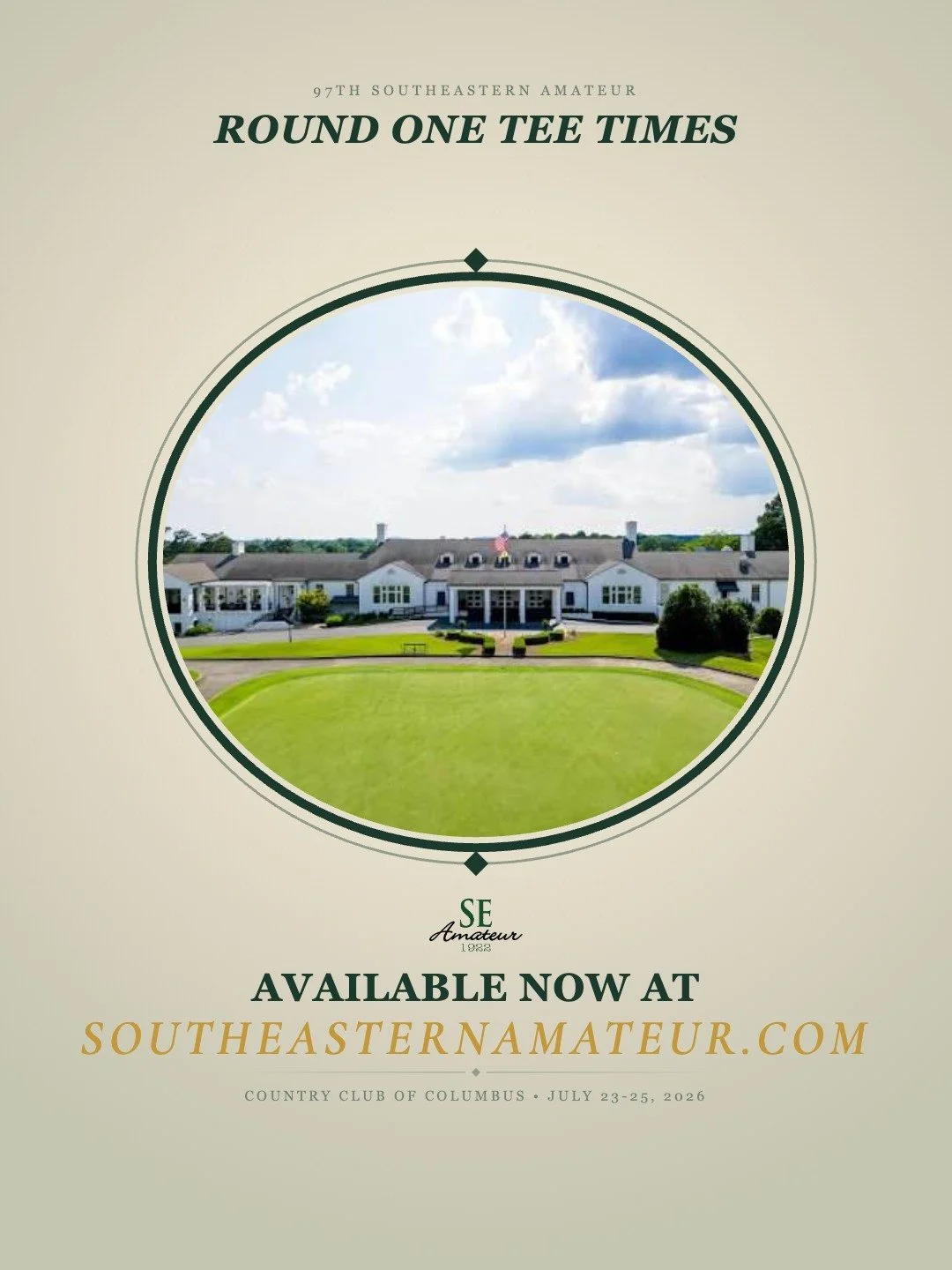 Round One Tee Times available now at SoutheasternAmateur.com